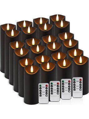 24 Pack Battery Operated LED Flameless Candles with Remote & Timer for Halloween
